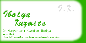 ibolya kuzmits business card
